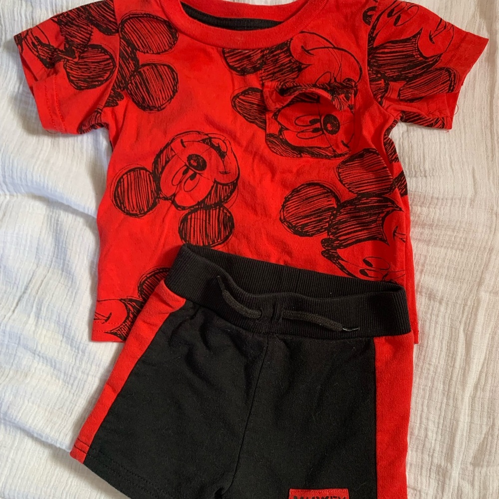 Red and Black Mickey Mouse Toddler Outfit